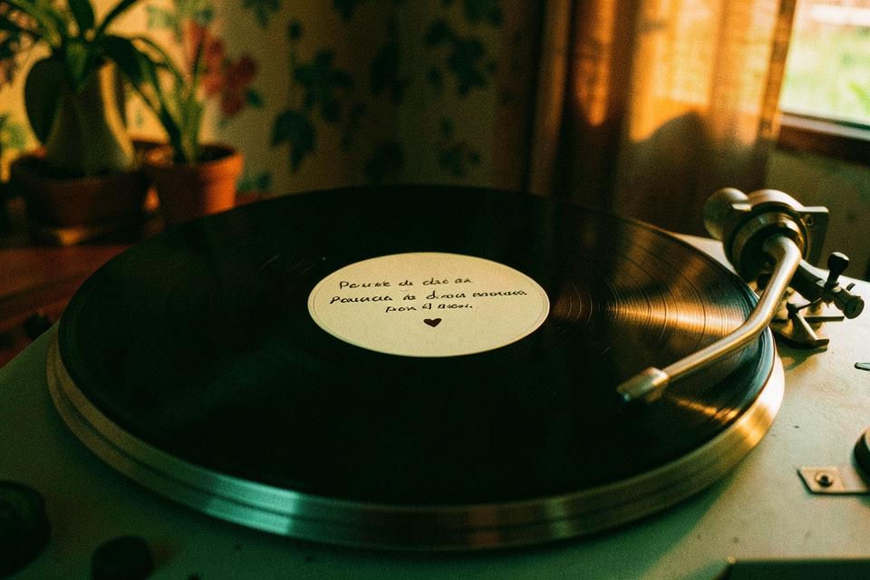 Vinilo girando en un tocadiscos